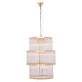 Salasco 3 Tier Gold Finish Glass Chandelier