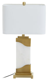 Edith Table Lamp in White Marble and Gold