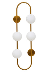 Abira Four Bulb White Glass Wall Light