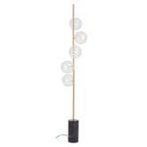 Abira Five Bulb Black Marble Base Floor Lamp
