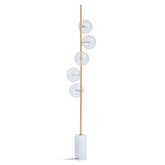 Abira Five Bulb White Marble Base Floor Lamp