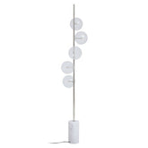 Abira Nickel And White Marble Floor Lamp