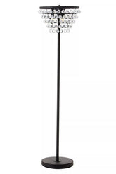 Hutchinson Clear Crystal Floor Lamp with Black Metal