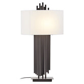Impero Table Lamp With White Linen Shade