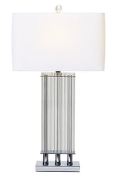 Elana Clear Glass Table Lamp With Matte Silver Base