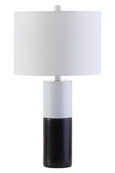 Eben Black and White Marble Table Lamp