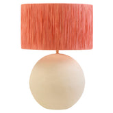 Carta Natural Papier Mache Table Lamp With Rust Raffia Shade