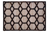 Bosie Safira Large Grey Rug with Black Hair on Leather
