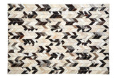 Bosie Safira Large Hair on Leather Chevron Patchwork Rug