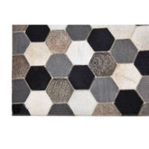 Bosie Safira Small Hair on Leather Hexagon Patchwork Rug
