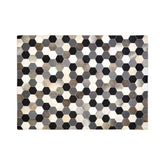 Bosie Safira Large Hair on Leather Hexagon Patchwork Rug
