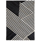 Bosie Safira Large Black And White Hair on Leather Rug