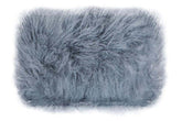 Bosie Real Mongolian Fur Grey Rectangular Cushion