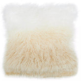 Bosie Real Mongolian Fur Natural Ombre Square Cushion
