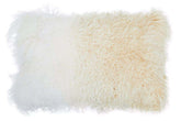 Bosie Real Mongolian Fur Natural Ombre Rectangular Cushion