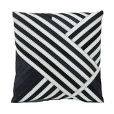 Bosie Safira Black and White Hair on Leather Cushion