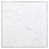 Astratto White Hand Painted Sculptural Fabric Wall Art