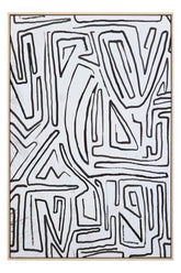 Astratto Abstract Black and Cream Textured Wall Art