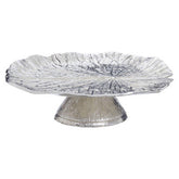 Salma Silver Finish Lotus Leaf Cake Stand