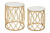 Avantis Set Of 2 Gold Frame Round Side Tables