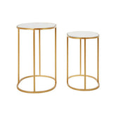 Avantis Gold Finish Set Of 2 Oval Side Tables