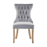 Kensington Townhouse Grey Velvet Buttoned Dining Chair