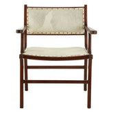 Kendari Leather and Teak Wood Dining Chair
