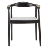 Kendari Open Back Grey Leather Chair