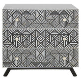 Fusion Black and Mother of Pearl Chest of 3 Drawers