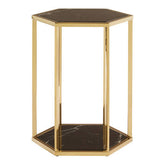 Piermount Black And Gold Finish End Table