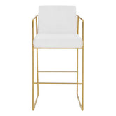 Piermount Mink Velvet And Gold Bar Stool