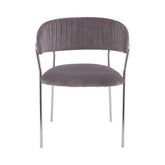 Tamzin Mink Channel Chrome Finish Dining Chair