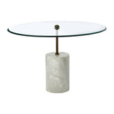 Rany Glass And White Marble Side Table