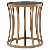 Tula Rose Gold Finish Round Side Table