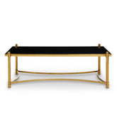 Ackley Gold Coffee Table with Black Glass
