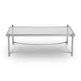 Ackley Silver Coffee Table with Clear Glass