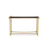 Ackley Gold Console Table with Black Glass