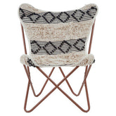 Cefena Black and White Pattern Butterfly Chair