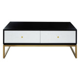 Dumas Black and White Four Drawer Coffee Table