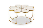 Rabia Petal Coffee Table With Marble Top
