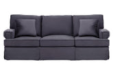Ralph Three Seat Black Velvet Sofa