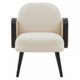 Hala Cream Velvet and Rattan Armchair