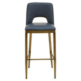 Gilden Blue Leather Effect Bar Chair