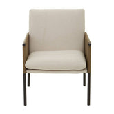 GildenWhite Fabric and Brown Faux Leather Dining Chair