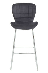 Warton Grey Velvet Bar Chair