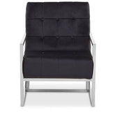 Hana Black Velvet Chair with Stainless Steel Frame