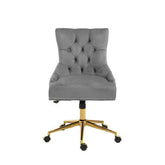Anita Grey Velvet and Gold Base Home Office Chair