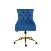 Anita Blue Velvet and Gold Base Home Office Chair