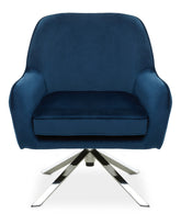 Avery Midnight Velvet Swivel Chair