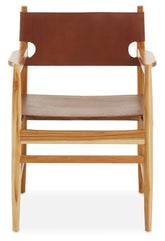 Kendari Antique Brown Leather Chair